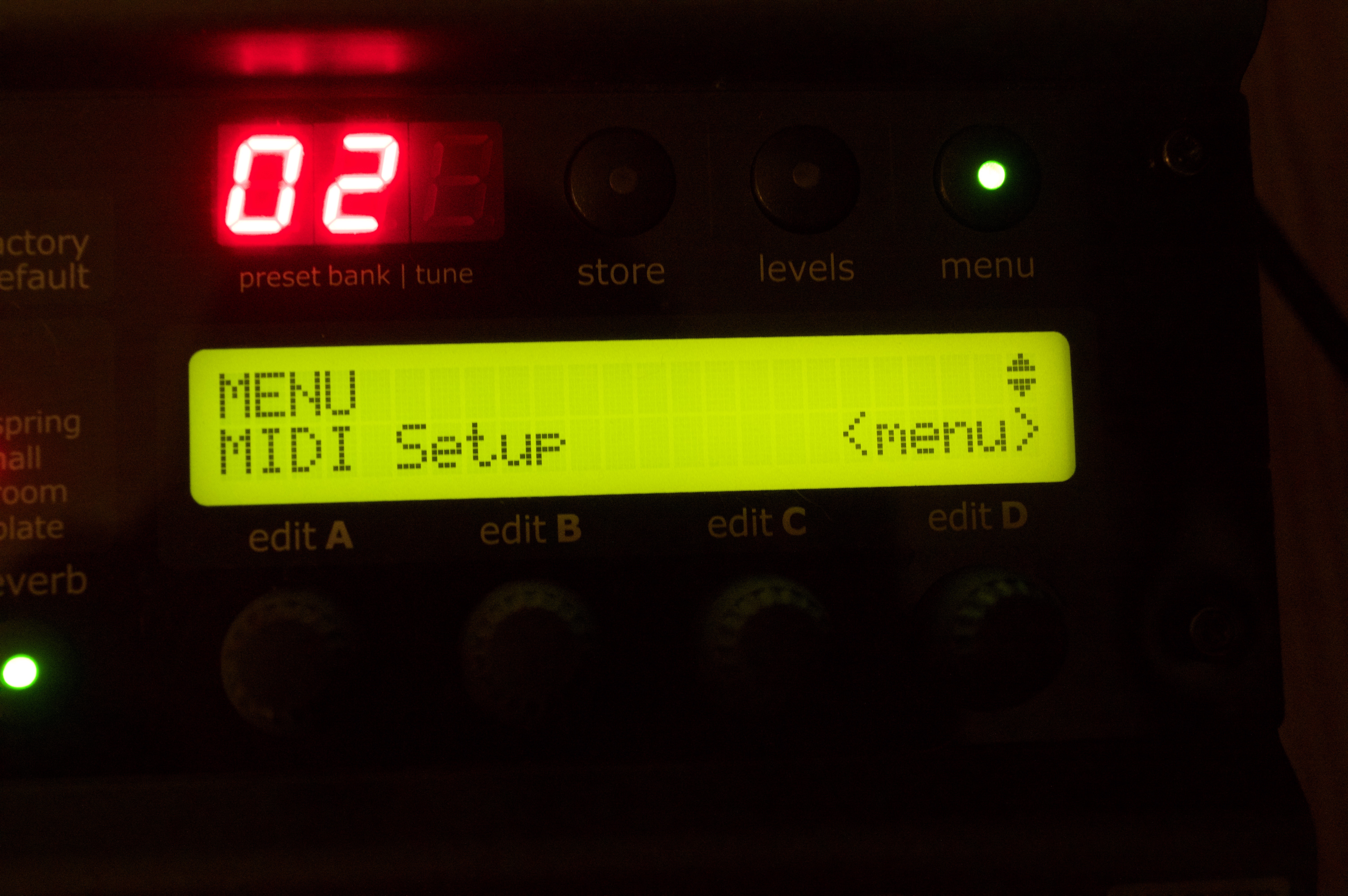 TC NOVA SYSTEM MIDI MENU