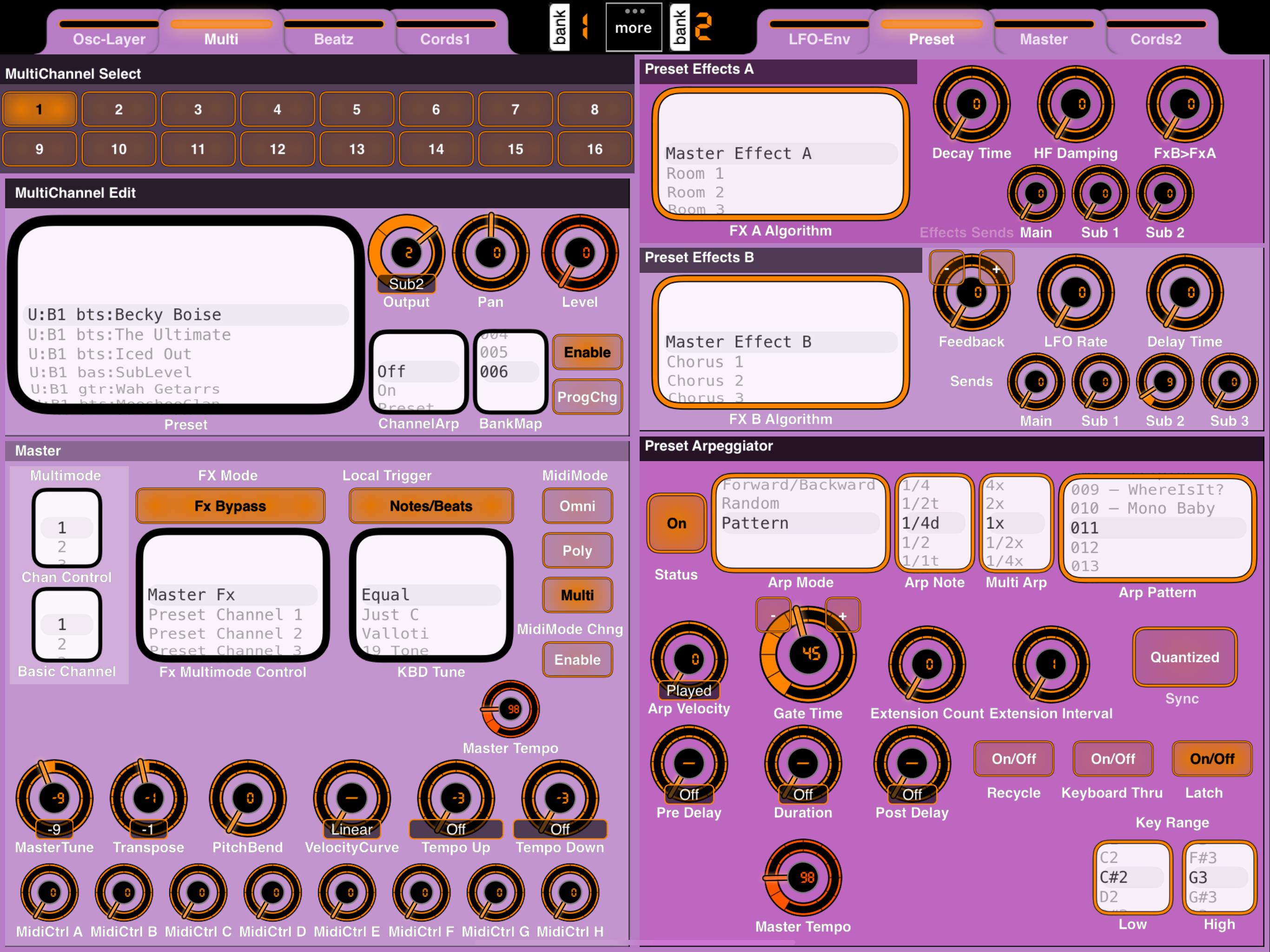 Multi and Preset Control