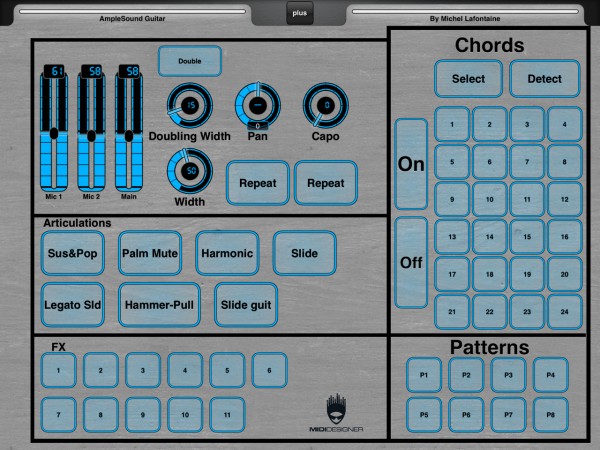 Ample Guitar Layout for MIDI Designer by Michel Lafontaine