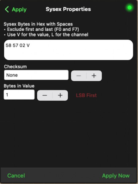 Sysex Props After clicking Apply Now