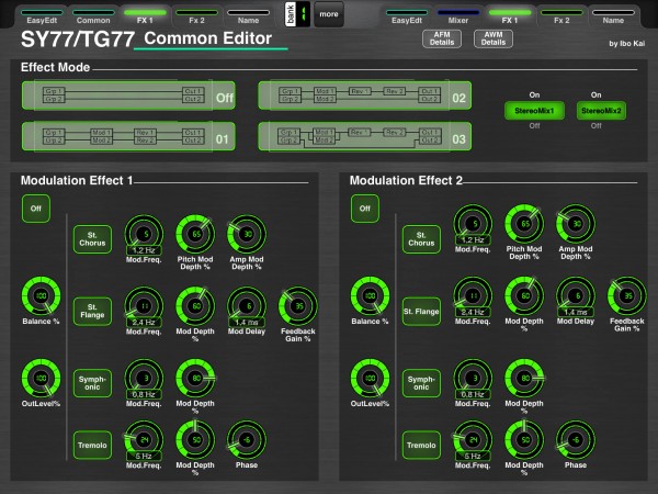 Yamaha SY77/TG77 Voice Editor Screenshot
