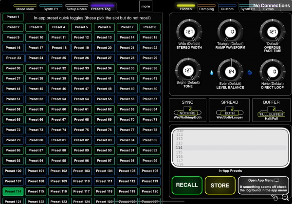 In-App Preset toggles