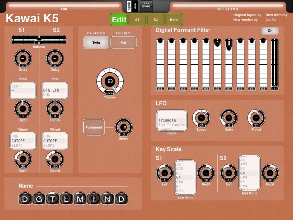 Edit/DFF/LFO/Key Scale