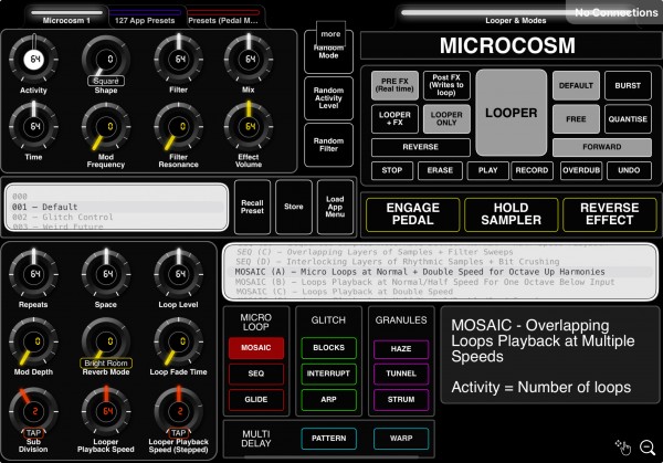 Microcosm Main Controls