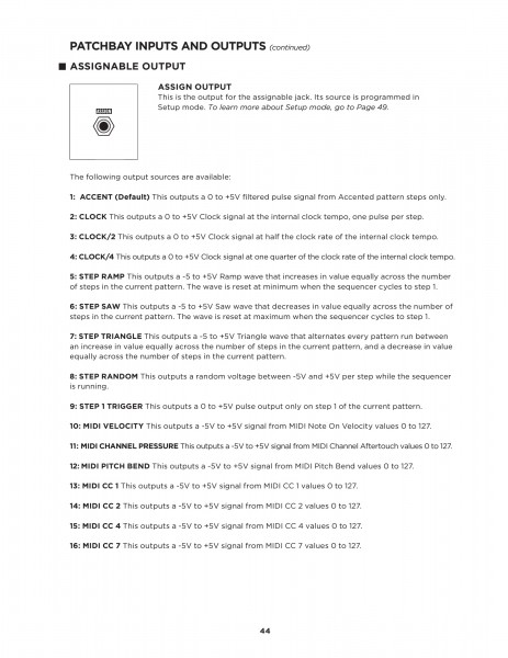 Assign Out Options - Mother 32 Manual (pg 44) 