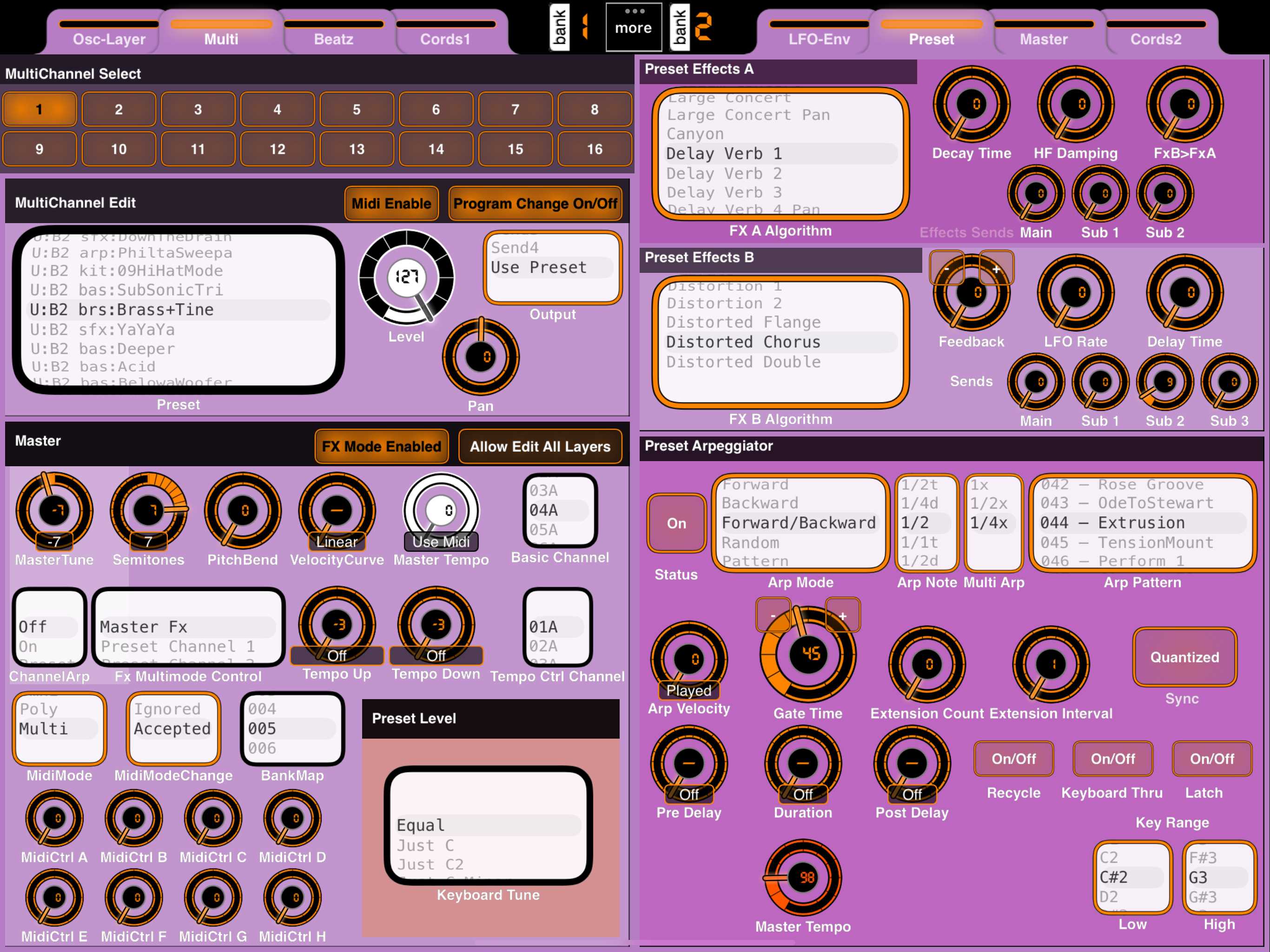 MultiMode - Preset FX/Arp