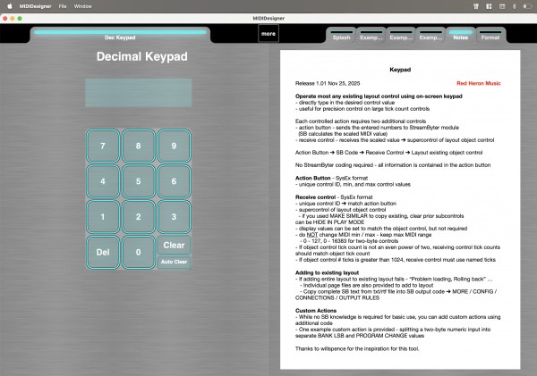 Keypad and usage notes