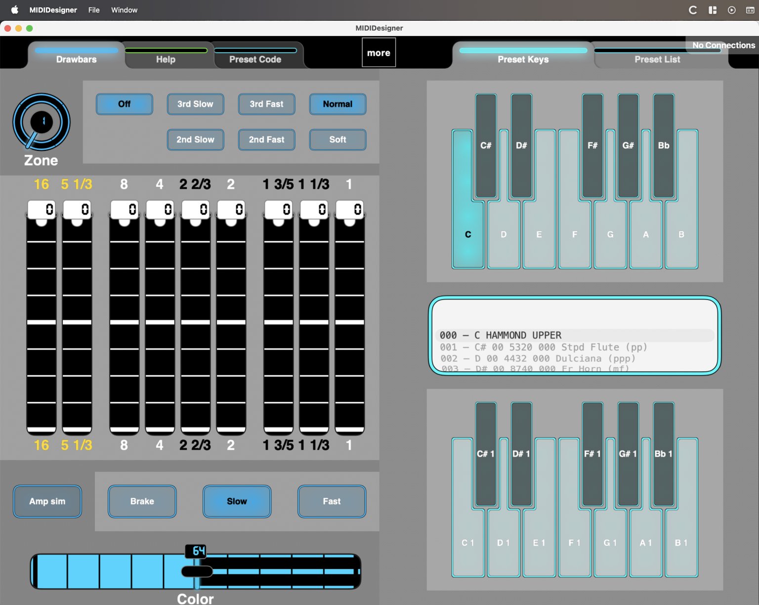 Wayback machine: Rel 1.0 - where we started in 2018 to emulate the Hammond preset keys