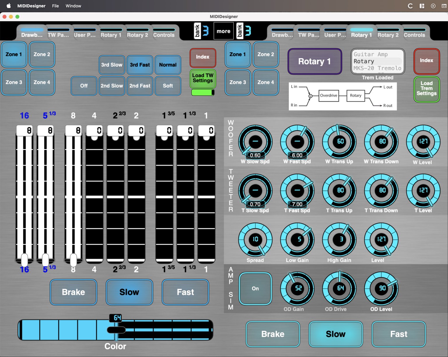 Current version of the TW organ pages, Hammond inspired controls and Rotary editor